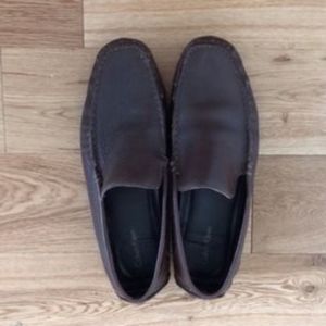 Calvin Klein Deauville Mens Pebble Leather Loafers